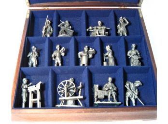 1975 Franklin Mint Large Figure Pewter Set 'The People Of Colonial America'