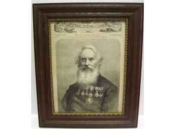 1872 Wood Cut Engraving Samuel Morse