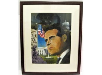 Award Winning Original Painting Of U.s 37th President Richard M Nixon