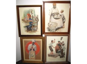 Group Of 4  Vintage Framed Cream Of Wheat Advertisements