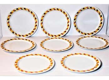 Set Of 8 Georges Briard MCM Mid Century Carousel Dinner Plates