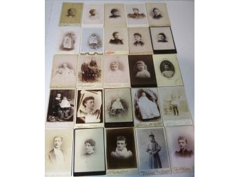 Lot Of 25 Antique Cabinet Card Photographs