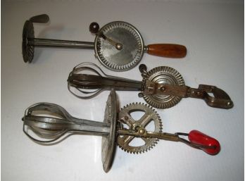 Group Of 3 Vintage Kitchen Hand Mixers Beaters