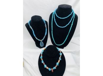 Turquoise Tone Necklace Grouping