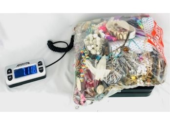 Plastic Bag Of Bulk, Craft, Part, And Broken Jewelry - 7.18Pounds