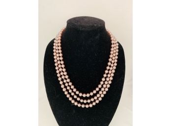 Opera Length Grey Glass Pearl Single Strand