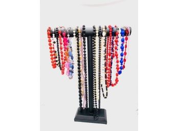 Large Collection Of Beaded Necklaces - 23 Pieces