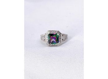 Dazzling Mystic Topaz Gemstone Cocktail Ring - Size 7