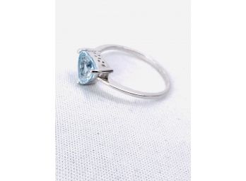 Genuine Blue Topaz In Sterling Silver - Size 7