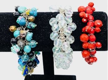 Trio Of Charm Style Jangle Bracelets