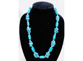 Turquoise Bead And Nugget Necklace