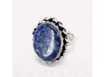 Sterling Silver Ring With Blue Lapis Stone - Size 8