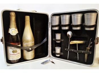 Vintage Mid-Century Modern Travel Bar Suitcase