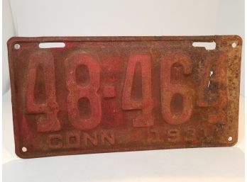 1931 Connecticut License Plate