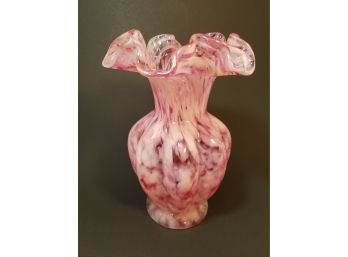 Fluted Art Glass Vase