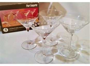 Pier 1 Imports Etched Mini Martini Glasses