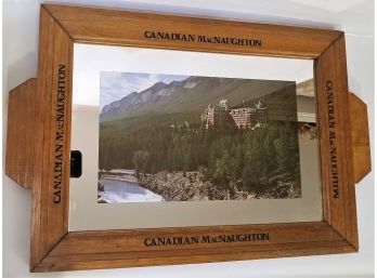 Framed Scenic Canadian MacNaughton Whiskey Bar Mirror / Tray