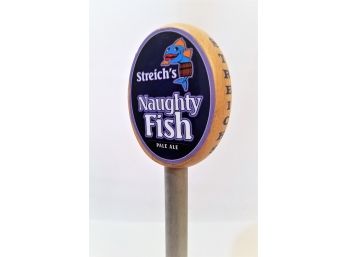 RARE Streich's Naughty Fish Pale Ale Beer Bar Tap Handle