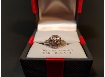 Sterling Silver Diamond Ring