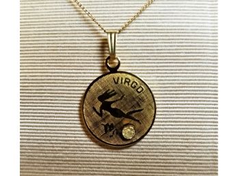 WELLS 1/20 12K Gold Filled Virgo Pendant With Necklace