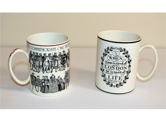 (2) Wedgwood Mugs  Together With A Glass Cherry Etc