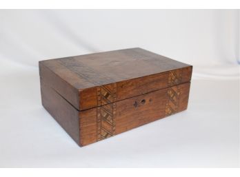 (19th  20th C) Match Inlay Sewing Box