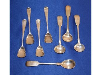 Grouping Of (19th C) British Sterling Silver Occasional Spoons