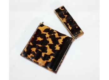 Finely Shaped Ripple Sided Tortoise Shell Business Card Case