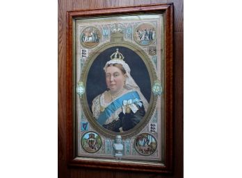 C 1887 'Queen Victorian'  Framed Lithograph In Color