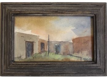 Interesting Early (20th C) Watercolor Signed 'maschoff'