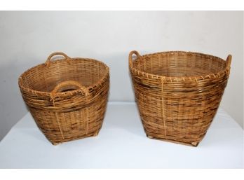 (2) Good Sized Baskets With Handles