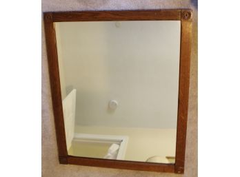 Period Arts And Crafts Oak Mirror