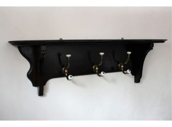 Wall Shelf With (3) Coat Hooks