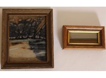 (2) 'found Art' Framed Rock Specimens