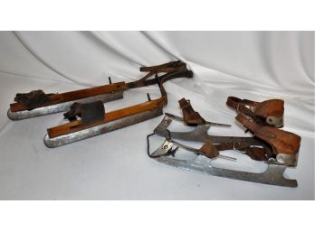 (2) Pair Of Antique Ice Skates