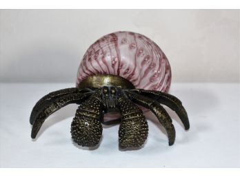 Bronzed Metal And Glass Hermit Crab Night Light