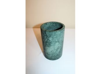 Modern Turned Green Stone Vase