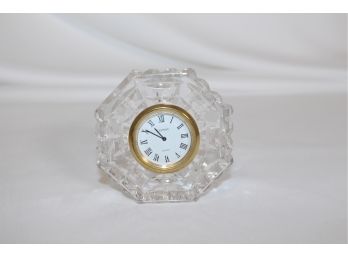 Leeman Quartz Travel Clock Set In Crystal