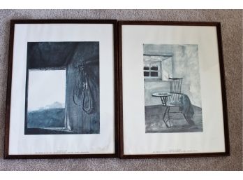 (2) Framed Color Prints By Andrew Wyeth