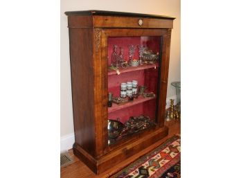 French Vitrine With Ormolu Mounts And Porcelain Medallion