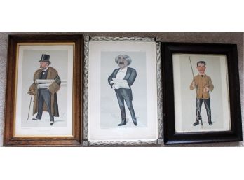 (3) Vanity Fair Color Lithographs By Spy  Spy Prints 1890 And 1891