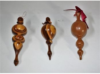 (3) Artisan Turned Ornamental Drops