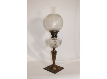 Antique ' Duplex' Brass Table Lamp