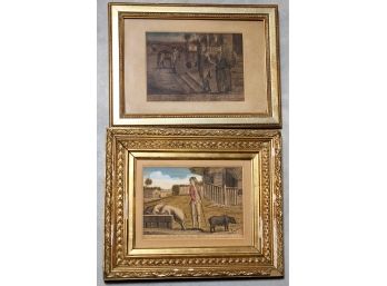 (2) Framed English Prints 'prodigal Son' And A Second Early Example