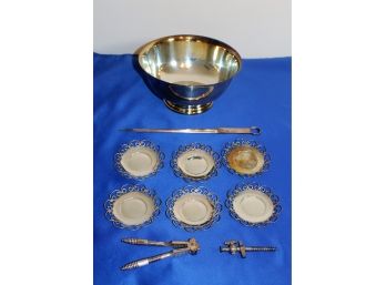 Grouping Of Silver Plated Objects