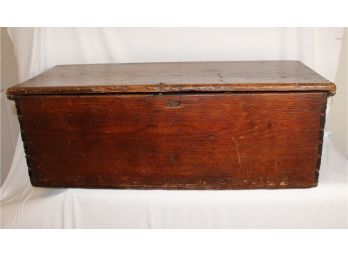 (19TH C) Dove-tailed (6) Board Chest Fitted For Tools Or Maritime Use