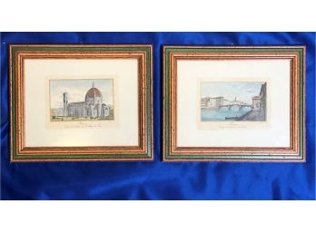 (2) Nicely Framed Prints Of Florence Italy