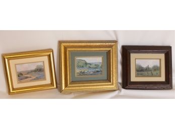 (3) Miniature Paintings By Don Vaughan (b. 1916)