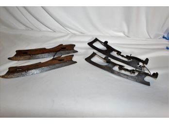 (2) Pair Of Antique Ice Skates