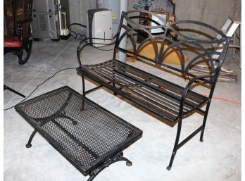 Steel / Metal Garden Seat And Table